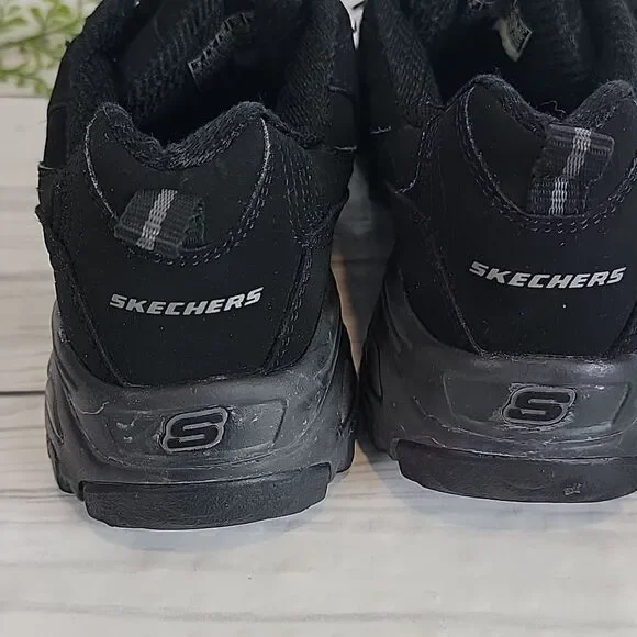 Skechers D'Lites Play On Shoe black leather Women's Size 8 - Picture 5 of 10